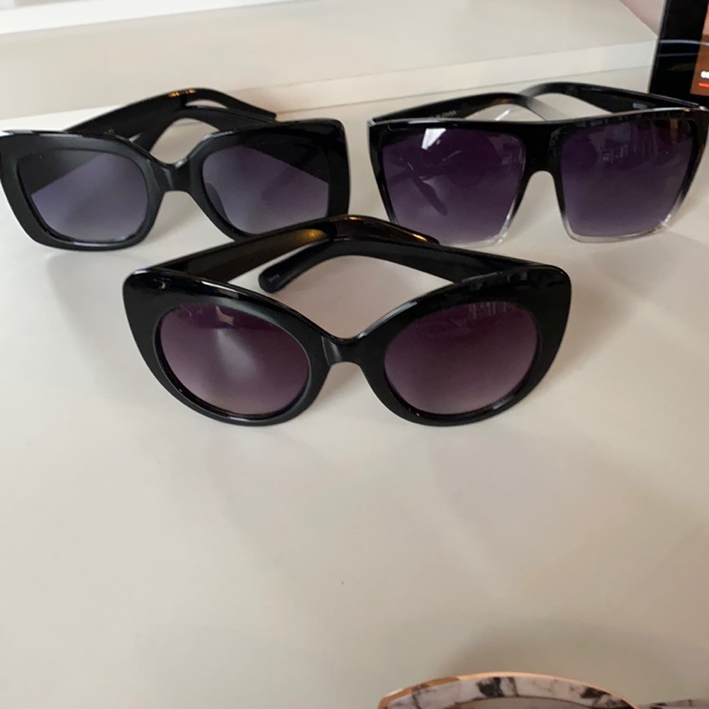 3 Oversized Black Sunglasses